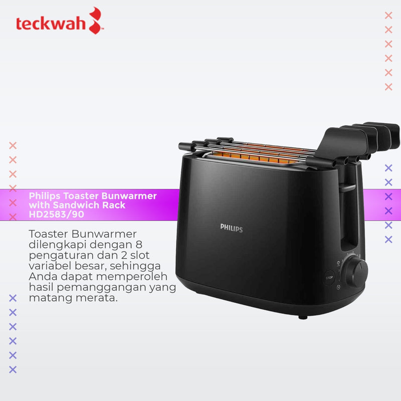 Philips Toaster Bunwarmer with Sandwich Rack - HD2583/90
